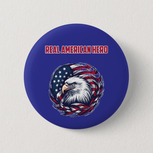 Echter Amerikanischer Held Patriot Mut Design Button (Vorderseite)