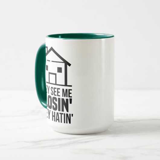 Echter Anwesen Agent, den ich sehe Kaffee trinken Tasse (Vorderseite Links)