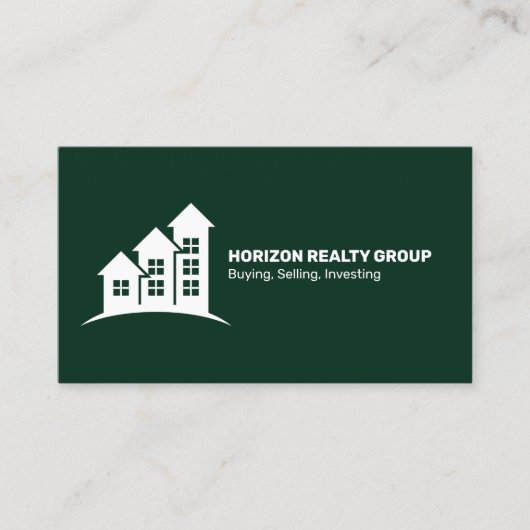 Echter Anwesen nach oben Dunkelgrüner QR-Code Visitenkarte (Vorderseite)