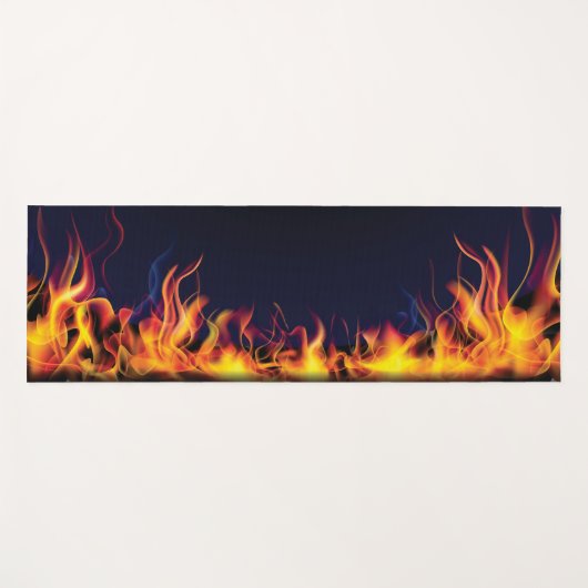 Echter Brand im Schwarzen Hintergrund Yogamatte (Vorderseite (Horizontal))
