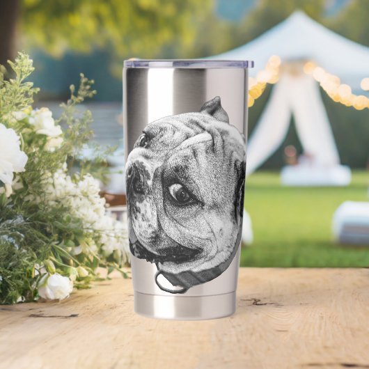 Echter Bulldoggen-Charme Thermobecher (Hochzeit)