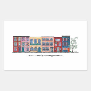 Echter Georgetown Rechteckiger Aufkleber