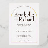 echter Gold-Bogenluxus Folieneinladung (Vorderseite)