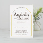 echter Gold-Bogenluxus Folieneinladung (Stehend vorne)