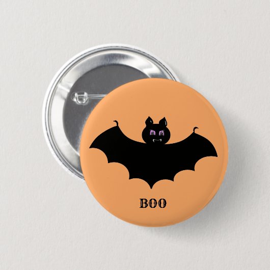 Echter Halloween-Bat Button (Vorne & Hinten)