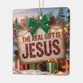 Echter Jesus-Geschenk-Schmuck Keramikornament (Links)
