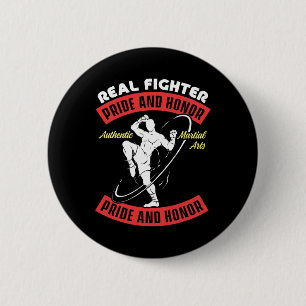 Echter Kämpfer Muay Thai MMA Kampf Authentische Ka Button