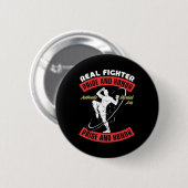 Echter Kämpfer Muay Thai MMA Kampf Authentische Ka Button (Vorne & Hinten)