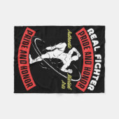 Echter Kämpfer Muay Thai MMA Kampf Authentische Ka Fleecedecke (Vorderseite (Horizontal))