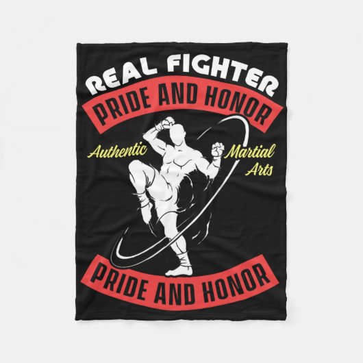 Echter Kämpfer Muay Thai MMA Kampf Authentische Ka Fleecedecke (Vorderseite)