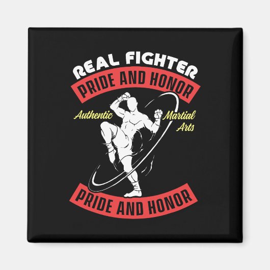 Echter Kämpfer Muay Thai MMA Kampf Authentische Ka Magnet (Vorne)