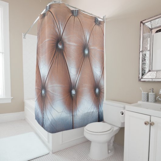 Echter Lederhintergrund, luxuriöser Deko Duschvorhang (Beispiel)