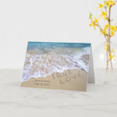 echter Liebestext in Ozean Sand Hochzeit Karte (Gelbe Blume)