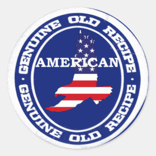 Echter Rezept-Amerikaner Runder Aufkleber