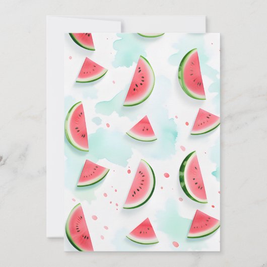 echter rosa Sommer eins in einer Melone ersten Geb Einladung (Rückseite)