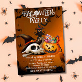 Echter Schädelknochen Jack-o'-Lantern-Süßenkanal H Einladung