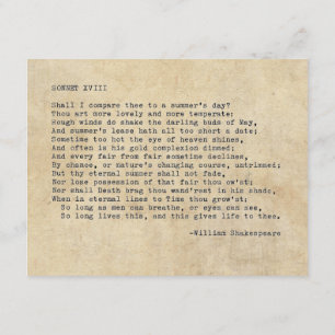 Echter Schreibmaschine Shakespeare Sonett 18 (XVII Einladung