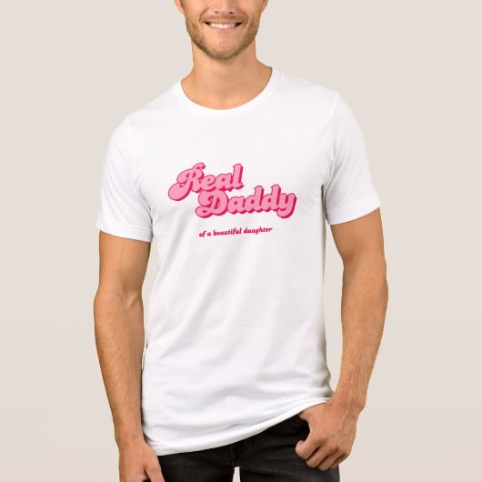Echter Vater einer Tochter, Pink Retro Tri-Blend Shirt (Vorderseite)