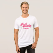 Echter Vater einer Tochter, Pink Retro Tri-Blend Shirt (Vorderseite voll)