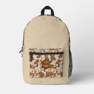 Echtes 100% Latte    Cowhide-Kaffee-Ästhetik Bedruckter Rucksack