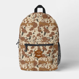 Echtes 100% Latte  | Cowhide-Kaffee-Ästhetik Bedruckter Rucksack