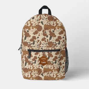 Echtes 100% Latte Cowhide-Kaffee-Ästhetik Bedruckter Rucksack