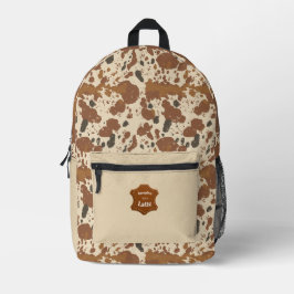 Echtes 100% Latte  | Cowhide-Kaffee-Ästhetik Bedruckter Rucksack