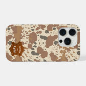Echtes 100% Latte | Kuhfell-Kaffeestil iPhone Hülle (Rückseite (Horizontal))