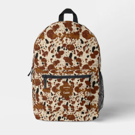 Echtes 100% Latte-Kuhfellmuster | Neutral  Bedruckter Rucksack