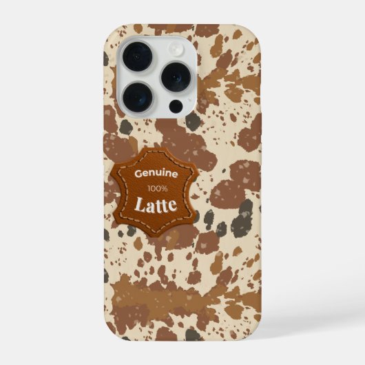 Echtes 100% Latte-Mug | Kuhfell-Kaffee-Ästhetik iPhone Hülle (Rückseite)