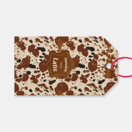 Echtes 100% Latte-Rindledermuster | Neutral  Geschenkanhänger