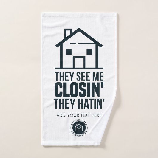 Echtes Anwesen-Agent-Firmenlogo - personalisieren Handtuch (Handtuch)