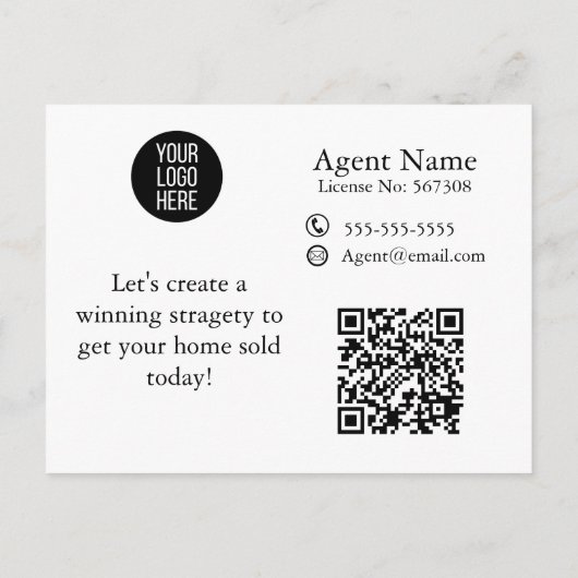 Echtes Anwesen Ankündigungspostkarte (Rückseite)