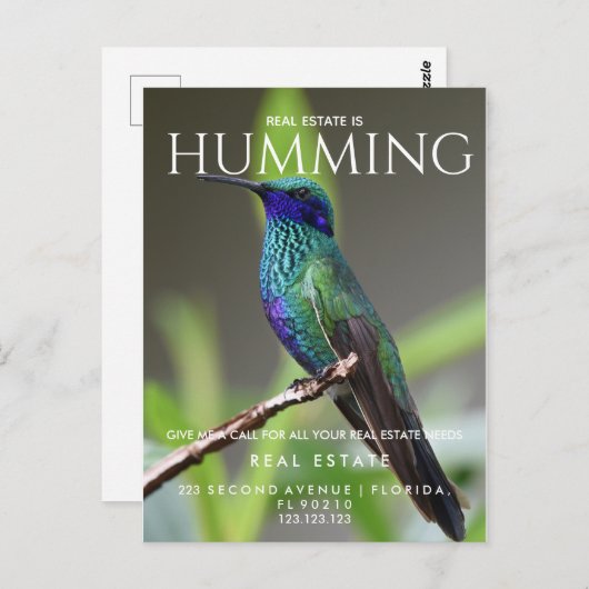 Echtes Anwesen beim Pop von Vögeln auf der Postcar Postkarte (Vorne/Hinten)