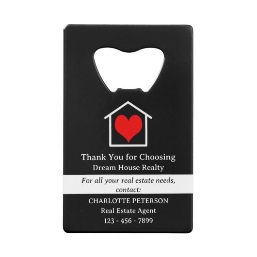 Echtes Anwesen-Closing-Geschenk für neue Zuhause-B Geldbeutel Flaschenöffner (Vorderseite)