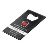 Echtes Anwesen-Closing-Geschenk für neue Zuhause-B Geldbeutel Flaschenöffner (Vorderseite Schrägansicht)