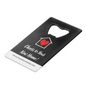 Echtes Anwesen-Closing-Geschenk für neue Zuhause-B Geldbeutel Flaschenöffner (Rückseite Schrägansicht)