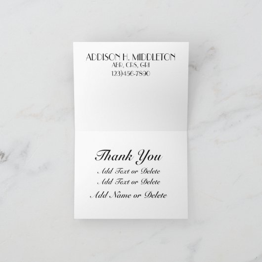 Echtes Anwesen Danke oder Blank Note (Innenseite)