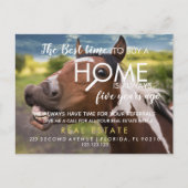 Echtes Anwesen Der beste Zeitpunkt zum Kauf einer Ankündigungspostkarte (Vorderseite)