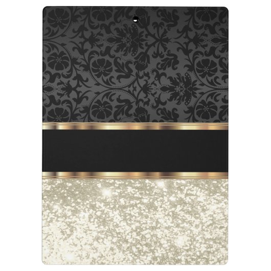 Echtes Anwesen - Elfenbeinharz-Glitzer und Schwarz Klemmbrett (Rückseite)