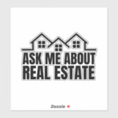 Echtes Anwesen - Frag mir über echtes Anwesen Aufkleber (Blatt)