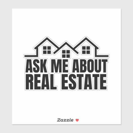 Echtes Anwesen - Frag mir über echtes Anwesen Aufkleber (Blatt)