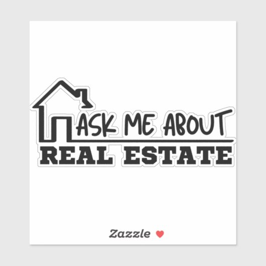 Echtes Anwesen - Frag mir über echtes Anwesen Aufkleber (Blatt)