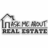 Echtes Anwesen - Frag mir über echtes Anwesen Aufkleber (Vorderseite)