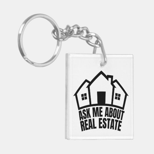 Echtes Anwesen - Frag mir über echtes Anwesen Schlüsselanhänger (Vorderseite links)