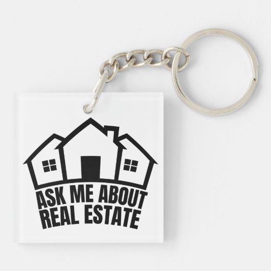 Echtes Anwesen - Frag mir über echtes Anwesen Schlüsselanhänger (Rückseite)