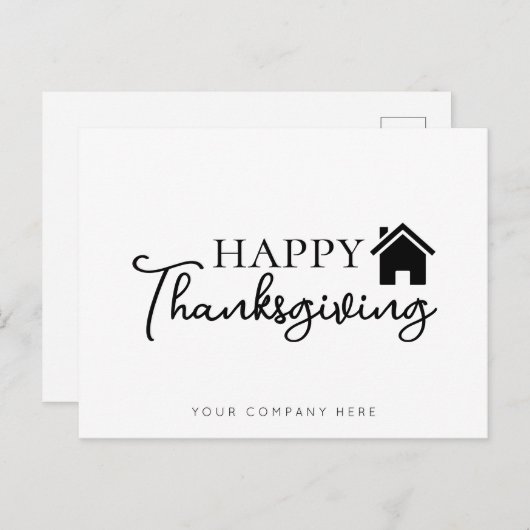 Echtes Anwesen Glückwunsch Thanksgiving Postkarte (Vorne/Hinten)