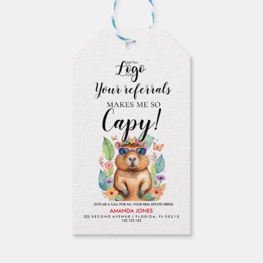 echtes Anwesen Ihre Referenzen Capy Valentines mac Geschenkanhänger (Rückseite)