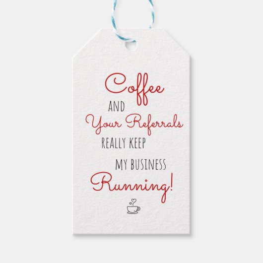 Echtes Anwesen-Kaffeereferenzen Behielt Business R Geschenkanhänger (Vorderseite)