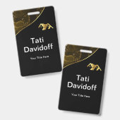 Echtes Anwesen. Konstruktion. Black Gold Ausweis (Vorder- & Rückseite)